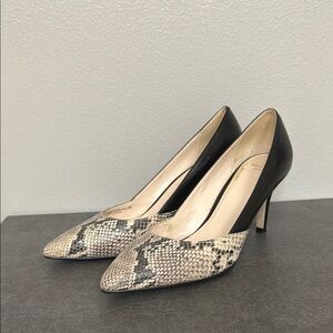 Preloved Cole Haan Black and Snake Print Heels